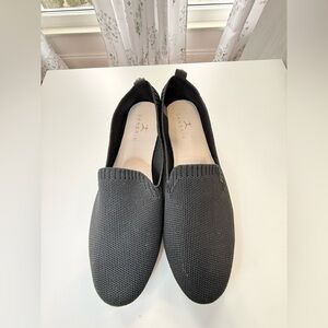 Danskin Black Knit Slip-On Sneakers
